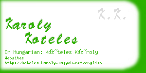 karoly koteles business card