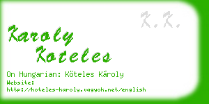 karoly koteles business card